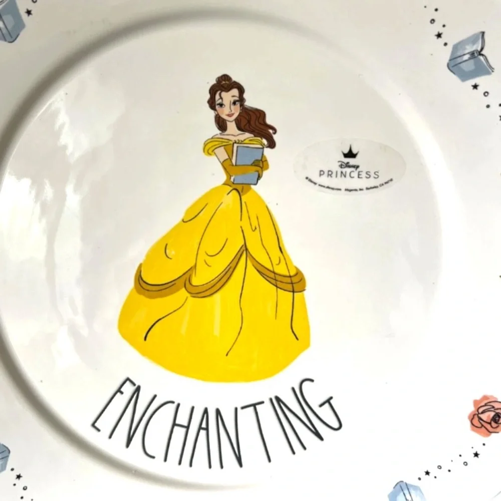Disney Beauty and the Beast Belle Enchanting 11” Scalloped Dinner Plate Rae Dunn